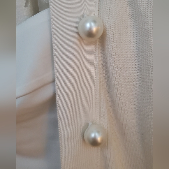 PINK TARTAN WHITE LACE CARDIGAN - Picture 4 of 5